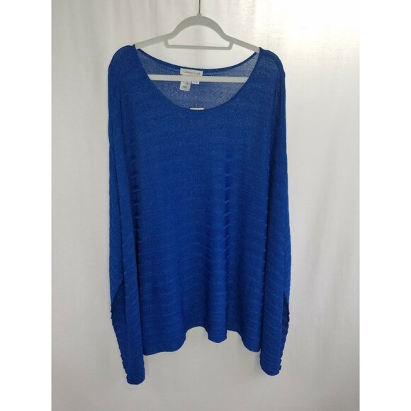 Coldwater Creek Sweaters - Coldwater Creek XL 1X Shimmer Sweater Poncho Blue Sparkle